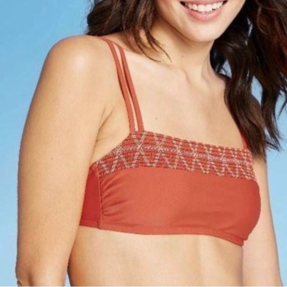 Xhilaration Burnt Orange Bralette Bikini Top Size L NWT - Picture 2 of 14